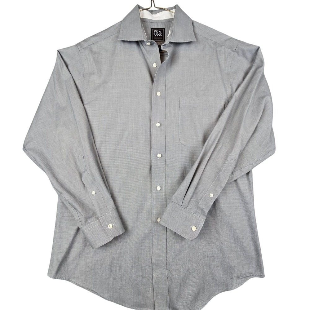 Jos. A. Bank Traveler Travel Tech Dress Shirt Mens 15.5 33 Gray Tailored Fit